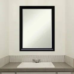 Amanti Art Steinway Black Scoop Petite Bevel Wood Bathroom Wall Mirror 27 X 21 In. -Bathroom Products Store GUEST 001c260a 4025 44e1 a836 24bcda9392e5