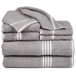 8pc Striped Bath Towel Set - Yorkshire Home -Bathroom Products Store GUEST 015c81f4 a10f 45e1 b37e c04e120947ac