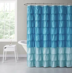 GoodGram Montauk Accents Home Gypsy Ombre Ruffled Fabric Shower Curtain - Standard Length -Bathroom Products Store GUEST 018b8298 ac54 4673 a7ad 8efc0da9a94e