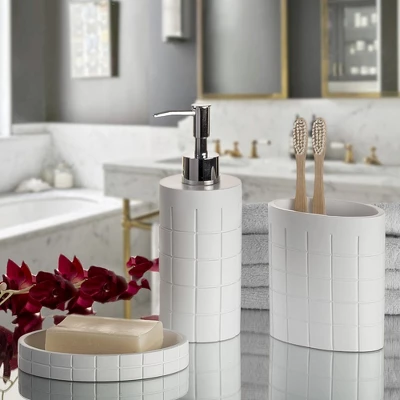 Creative Scents Polar White 3 Pcs Bathroom Set - Features: Soap Dispenser, Toothbrush Holder, and Soap Dish Creative Scents Polar White 3 Pcs Bathroom Set - Features: Soap Dispenser, Toothbrush Holder, And Soap Dish -Bathroom Products Store GUEST 0299da55 9668 44d5 85d9 d9e416c87248