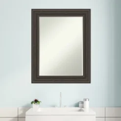 Amanti Art Shipwreck Greywash Petite Bevel Bathroom Wall Mirror 29.5 X 23.5 In. -Bathroom Products Store GUEST 029a6c44 b436 4c9f ad55 b84342a3fb12