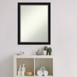 21" X 27" Non-Beveled Eva Narrow Bathroom Wall Mirror Black - Amanti Art -Bathroom Products Store GUEST 04e4b2b7 9062 426c 9ca6 2aa697b7d38e
