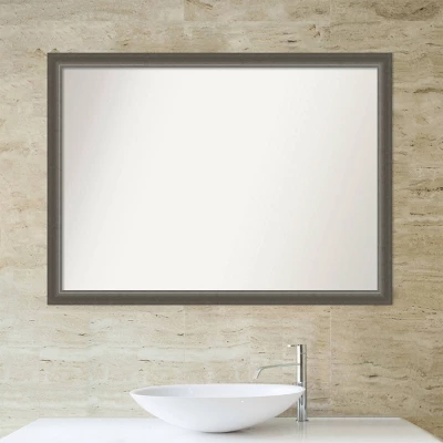 41" x 30" Non-Beveled Domus Wood Bathroom Wall Mirror Dark Silver - Amanti Art 41" X 30" Non-Beveled Domus Wood Bathroom Wall Mirror Dark Silver - Amanti Art -Bathroom Products Store GUEST 06920260 0e0b 456c a9cf 33a722e8f137