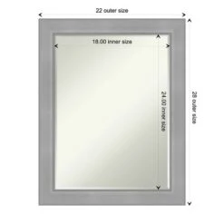 Amanti Art Vista Brushed Nickel Petite Bevel Bathroom Wall Mirror 28.25 X 22.25 In. 4 Amanti Art Vista Brushed Nickel Petite Bevel Bathroom Wall Mirror 28.25 X 22.25 In. -Bathroom Products Store GUEST 06a13a21 44a7 45ab 885f 3cdfeda79546