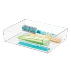 MDesign Plastic Bathroom Vanity Storage Organizer Tray Holder - Clear -Bathroom Products Store GUEST 09bacf7a 3bab 45a0 a388 2e1d230b7758
