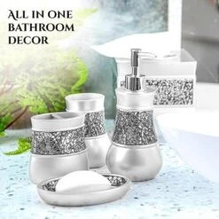 Creative Scents Gray Bathroom Silver Mosaic Glass Accessories Set 5 Creative Scents Gray Bathroom Silver Mosaic Glass Accessories Set -Bathroom Products Store GUEST 0aaf8fb0 21bf 43ed bb67 b43d9cb50848