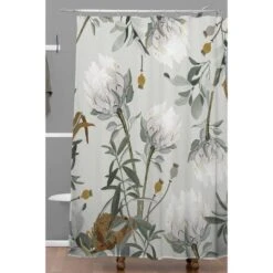 Iveta Abolina Helaine Shower Curtain Gray - Deny Designs