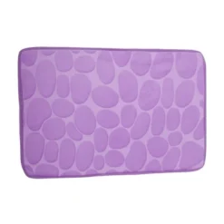Unique Bargains Bathroom Rugs Polyester Bath Mat Machine Washable Purple Cobblestone Pattern 23.62"x15.75" -Bathroom Products Store GUEST 0c0f6925 5ea9 4d95 9cdc 51e1e686a261