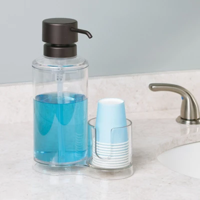 mDesign Modern Plastic Mouthwash Pump Caddy and Disposable Cup Holder MDesign Modern Plastic Mouthwash Pump Caddy And Disposable Cup Holder -Bathroom Products Store GUEST 0cd5e41b 2585 4417 b193 bc439a04c6db