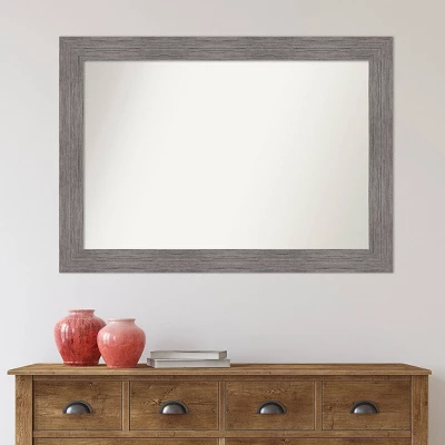 42" x 30" Non-Beveled Pinstripe Plank Gray Bathroom Wall Mirror - Amanti Art 42" X 30" Non-Beveled Pinstripe Plank Gray Bathroom Wall Mirror - Amanti Art -Bathroom Products Store GUEST 12075b0a 56a4 4429 8fb7 e6da78d563aa