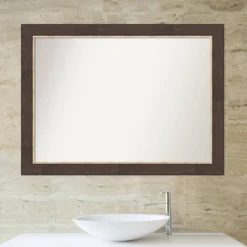 43" X 32" Non-Beveled Lined Bathroom Wall Mirror Bronze - Amanti Art -Bathroom Products Store GUEST 142a6240 c95f 4047 a3a1 3289dbc7f099