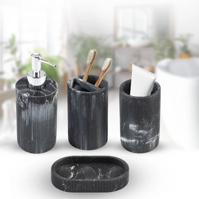 4pc Marble Resin marble effect Bath Accessory Set Black - KRALIX 4pc Marble Resin Marble Effect Bath Accessory Set Black - KRALIX -Bathroom Products Store GUEST 149ed5d9 35b1 4520 aac0 94a847cf260c