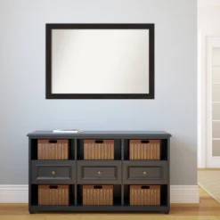 40" X 28" Non-Beveled Furniture Narrow Bathroom Wall Mirror Espresso Brown - Amanti Art -Bathroom Products Store GUEST 14f9a6d0 9edc 49ef a9c1 173c1d5283c9