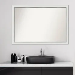 39" X 27" Non-Beveled Eva Narrow Bathroom Wall Mirror Gold - Amanti Art -Bathroom Products Store GUEST 1525e0ce 7c9f 42e9 a86a 7a5227529065