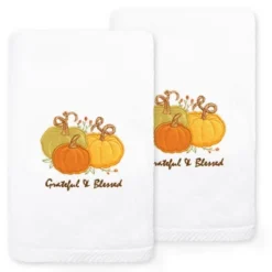 2pc 'Grateful & Blessed' Hand Towel Set White - Linum Home Textiles -Bathroom Products Store GUEST 171dfdca cf43 4ac5 8946 35b3f522a848