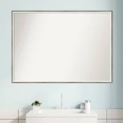 39" X 28" Non-Beveled Lucie Wood Bathroom Wall Mirror Silver - Amanti Art 8 39" X 28" Non-Beveled Lucie Wood Bathroom Wall Mirror Silver - Amanti Art -Bathroom Products Store GUEST 187f236e 9a47 4a7e 9b2f 845555fee09d