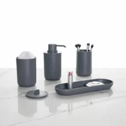 4pc Cade Bath Accessories Set Charcoal - IDESIGN -Bathroom Products Store GUEST 1ea32393 f19f 42af abb0 7e9dff53d097