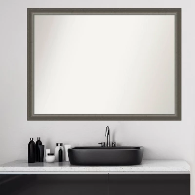 41" x 30" Non-Beveled Domus Wood Bathroom Wall Mirror Dark Silver - Amanti Art 41" X 30" Non-Beveled Domus Wood Bathroom Wall Mirror Dark Silver - Amanti Art -Bathroom Products Store GUEST 1f4ce94a 36e2 4981 8b40 0c25e6dd7ecb