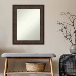 24" X 30" Non-Beveled Ridge Bronze Bathroom Wall Mirror - Amanti Art -Bathroom Products Store GUEST 1f9059bf 192c 4f7f 9aec 27ec1cb1dec6