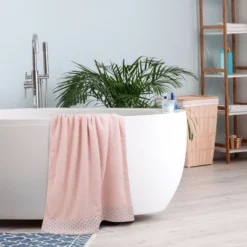 PiccoCasa Soft 100% Combed Cotton 600 GSM Highly Absorbent For Bathroom Shower Hand Towel Set