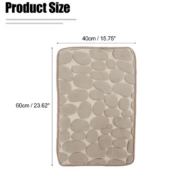 Unique Bargains Bathroom Rugs Polyester Bath Mat Machine Washable Beige Cobblestone Pattern 23.62"x15.75" -Bathroom Products Store GUEST 1fef0da9 7781 408c b867 f2fb8b3d0c20