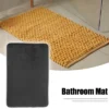 Unique Bargains Solid Color Pattern Bathroom Rugs Polyester Bath Mat Machine Washable Black 90x60cm -Bathroom Products Store GUEST 224bf2c9 bca4 4592 9491 8fdbe7dbd015