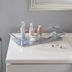 Geometric Tempered Glass Vanity Tank Tray Marble Metallic/Chrome - Home Details -Bathroom Products Store GUEST 22caa28c da79 460e 9885 4c5fc81c497e