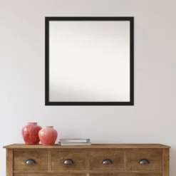28" X 28" Non-Beveled Grace Narrow Bathroom Wall Mirror Brushed Metallic Black - Amanti Art -Bathroom Products Store GUEST 23b7b25c 0d32 4de8 bba7 87d9e3ca2f48