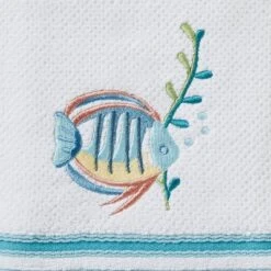 Ocean Watercolor Bath Towel White - SKL Home