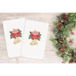 2pc Bells Hand Towel Set White - Linum Home Textiles -Bathroom Products Store GUEST 268dc87b 838d 44f5 99f3 6554252304ce