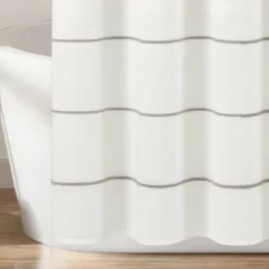 Ombre Embroidery Tassel Yarn Dyed Cotton Shower Curtain - Lush Décor -Bathroom Products Store GUEST 27ff5828 2bfd 40a5 b1e2 532eef09e401