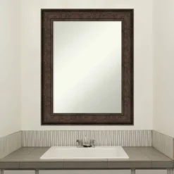 24" X 30" Non-Beveled Ridge Bronze Bathroom Wall Mirror - Amanti Art -Bathroom Products Store GUEST 281c5ab7 4194 49b5 8cb5 0ada3d1bc218