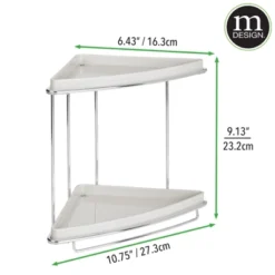 MDesign Metal Bathroom Vanity Corner Storage Caddy, 2 Shelves -Bathroom Products Store GUEST 29c36313 17f0 404b a8dc 540bbbace62f