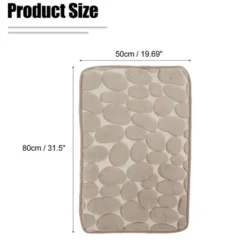 Unique Bargains Cobblestone Pattern Bathroom Rugs Polyester Bath Mat Machine Washable Beige 80x50cm -Bathroom Products Store GUEST 2a5df00d d864 4684 9117 c9dac2af824c