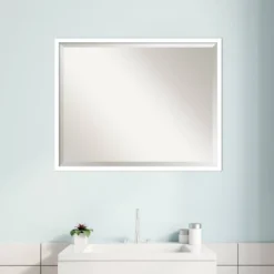 29" X 23" Svelte Framed Bathroom Vanity Wall Mirror White - Amanti Art -Bathroom Products Store GUEST 2a94514f 4808 4ad2 a983 db355857586e