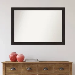 40" X 28" Non-Beveled Furniture Narrow Bathroom Wall Mirror Espresso Brown - Amanti Art -Bathroom Products Store GUEST 2ada12ab bcb8 4b91 8691 657e69b91578