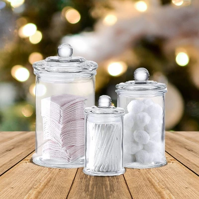 Whole Housewares Bathroom Canisters - Storage Container Jars - Set of 3 Whole Housewares Bathroom Canisters - Storage Container Jars - Set Of 3 -Bathroom Products Store GUEST 2bfbbe5f 10cd 415a b344 add8ff3aca6d