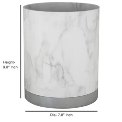 Bathroom Wastebasket Misty Silver - Nu Steel