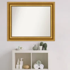 34" X 28" Non-Beveled Parlor Bathroom Wall Mirror Gold - Amanti Art 7 34" X 28" Non-Beveled Parlor Bathroom Wall Mirror Gold - Amanti Art -Bathroom Products Store GUEST 2c2465da 9417 482f 9adb c0433f30dafc