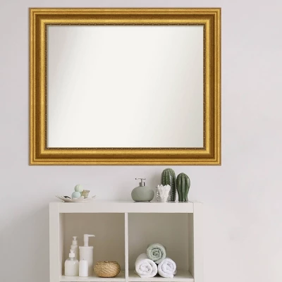 34" x 28" Non-Beveled Parlor Bathroom Wall Mirror Gold - Amanti Art 34" X 28" Non-Beveled Parlor Bathroom Wall Mirror Gold - Amanti Art -Bathroom Products Store GUEST 2c2465da 9417 482f 9adb c0433f30dafc