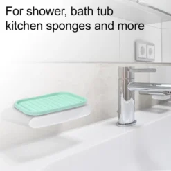 Unique Bargains Soap Dish Soap Cleaning Storage For Bathroom Kitchen Silicone 1 Pcs