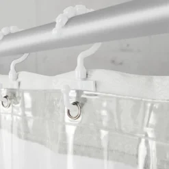 Smart Shower Curtains Hendrix View Fabric With Attached Hooks White - Zenna Home -Bathroom Products Store GUEST 2d96d52d 5209 4356 bac6 bb7881e9cc44