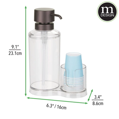mDesign Modern Plastic Mouthwash Pump Caddy and Disposable Cup Holder MDesign Modern Plastic Mouthwash Pump Caddy And Disposable Cup Holder -Bathroom Products Store GUEST 2ea08325 f4bb 4104 bdf2 74d54874cbd0