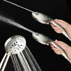 High Pressure Handheld Rain 50 Mode Three Way Shower Head Combo With Adjustable Arm Nickel - Aquabar -Bathroom Products Store GUEST 30866d05 c918 4b61 811f c7f14a847e9e