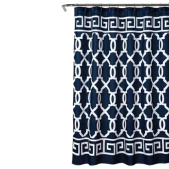 Maze Border Shower Curtain Navy - Lush Décor -Bathroom Products Store GUEST 320ebbd1 c16b 4405 a37f c9dcea10d06a