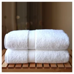 Terry Bath 2pc Towels White - Linum Home Textiles