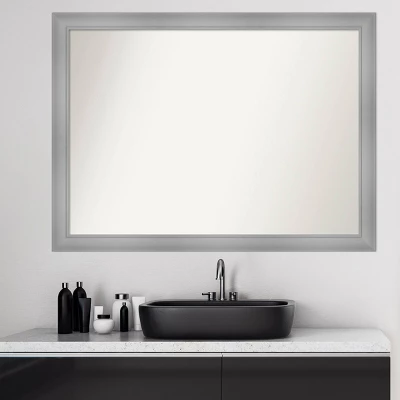 42" x 31" Non-Beveled Flair Bathroom Wall Mirror Polished Nickel - Amanti Art 42" X 31" Non-Beveled Flair Bathroom Wall Mirror Polished Nickel - Amanti Art -Bathroom Products Store GUEST 32898374 c2dd 47a4 89f0 772664ba94b1