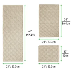 MDesign Cotton Bathroom Spa Mat Rugs/Runner, Diamond Design, Set Of 3 -Bathroom Products Store GUEST 329bf524 bcd3 4d11 862c 4e932cb57799
