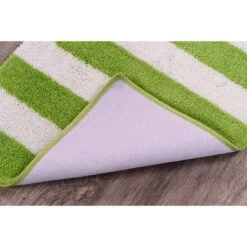 2pc Striped Washable Bathroom Rug Set Lime Green/White - Garland Rug -Bathroom Products Store GUEST 3336a2d6 e0ac 4d5f b4dc 183dc57208e9