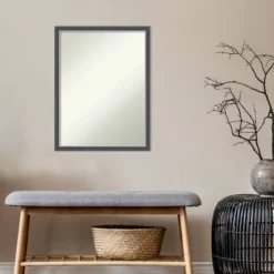20" X 26" Non-Beveled Eva Thin Bathroom Wall Mirror Black - Amanti Art -Bathroom Products Store GUEST 35e3ae16 3ae4 4c03 8df1 45900f209e44